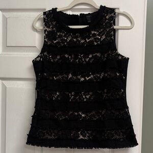 J. Crew Black Lace Sleeveless Blouse